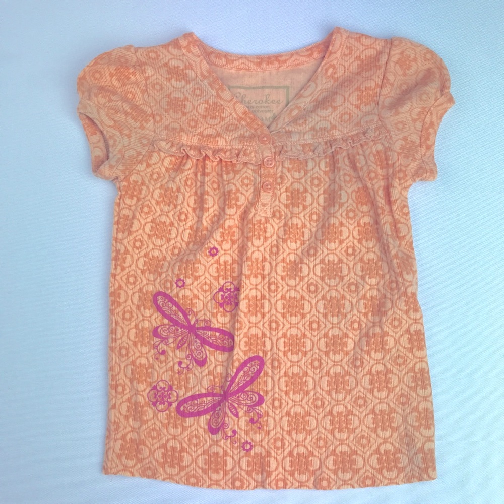 24M Butterfly Ribbed Ruffle Tee